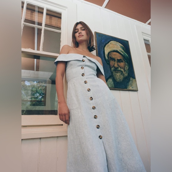 Reformation Adriel Linen Dress size 2 - Picture 3 of 8